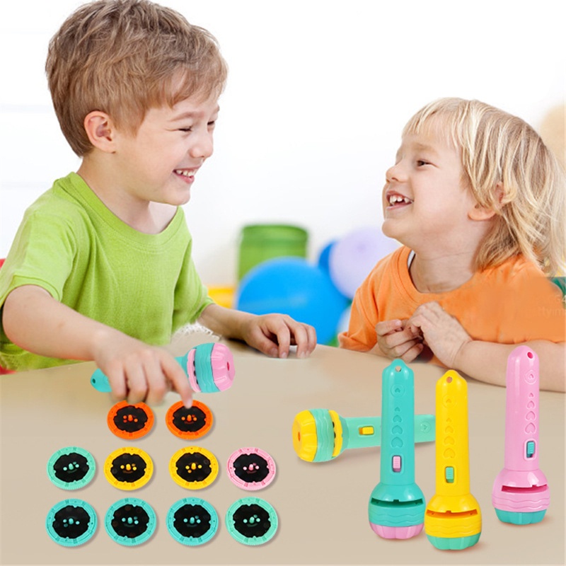 Đèn pin chiếu hình cho bé 32 hình sắc nét Đồ chơi đèn chiếu ảnh ngộ nghĩnh đáng yêu