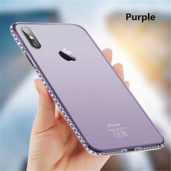 Ốp lưng TPU dẻo trong suốt đính hạt pha lê sang trọng cho iphone 6 6s plus 7 8 plus X XR XS Max