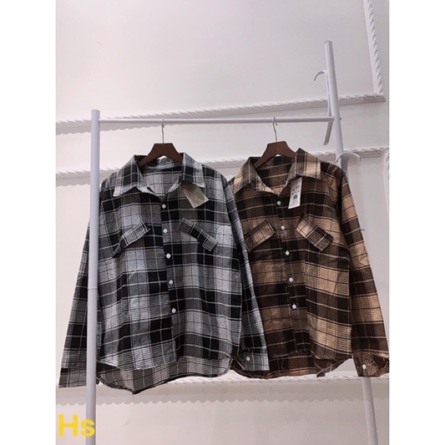 Áo sơ mi kẻ Karo to nắp túi chéo. | BigBuy360 - bigbuy360.vn