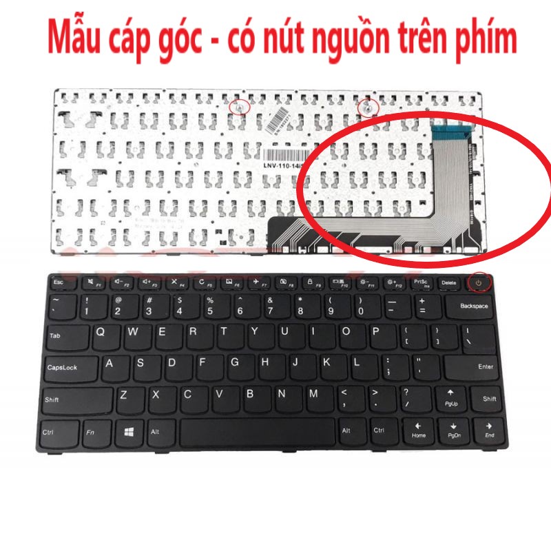 Bàn phím laptop Lenovo Ideapad 100-14LBD, 100-14IBD, 100-14ISK Cáp Giữa - Cáp Góc