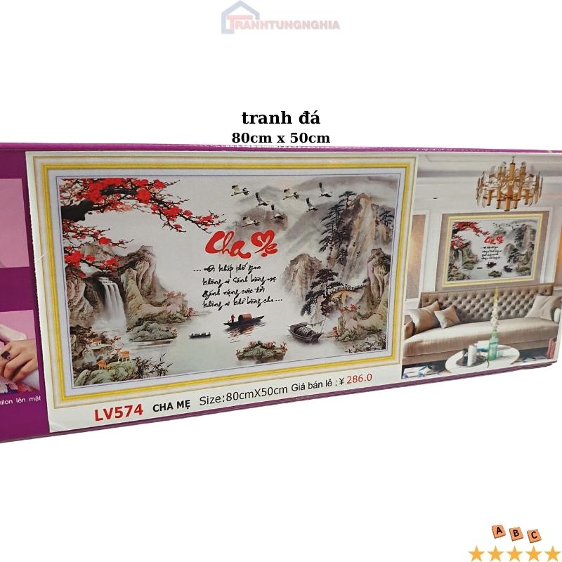Tranh đính đá, tranh thêu chữ thập cha mẹ