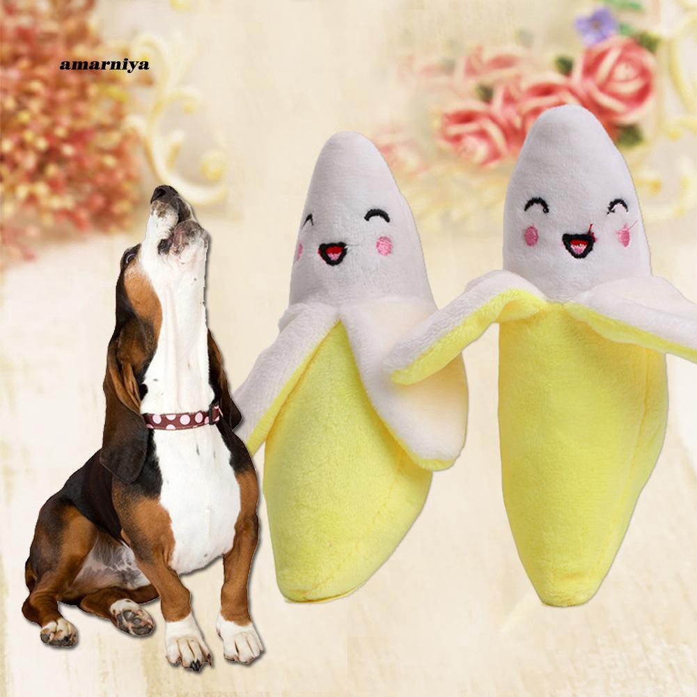 Đồ chơi nhồi bông hình trái chuối phát ra âm thanh cho thú cưng