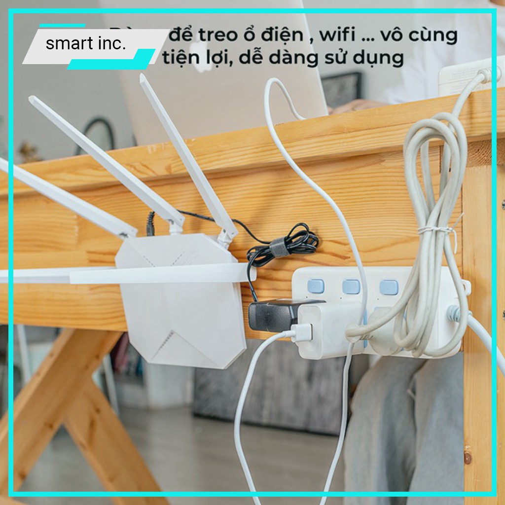 Móc Dán Gắn Tường Máng Đồ Chịu Lực Chữ U Miếng Dán Treo Đồ Đỡ Ổ Cắm Điện Tranh Ảnh Cục Phát Wifi Dính Chắc Trong Suốt