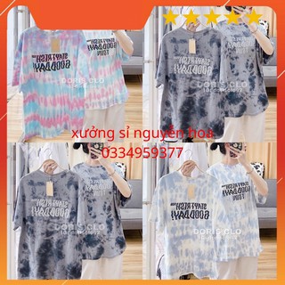 Áo thun loang stay cực ngầu 3 màu loang xám/loang hồng/loang xanh form rộng nam nữ mặc được xưởng sỉ nguyễn hoa