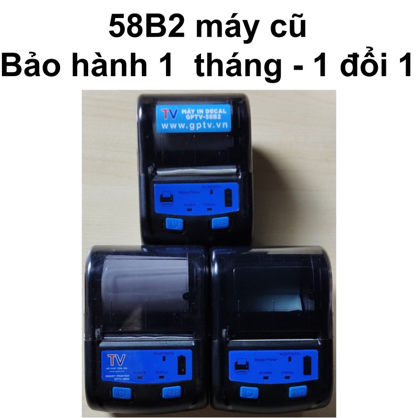 58B2 Cũ - Máy in nhiệt Bluetooth Mini hóa đơn hình ảnh hoặc tem bế