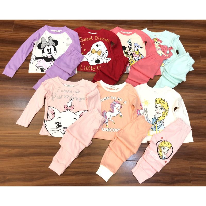 Bộ cotton dài tay HM chất đẹp cho bé gái 2-10t