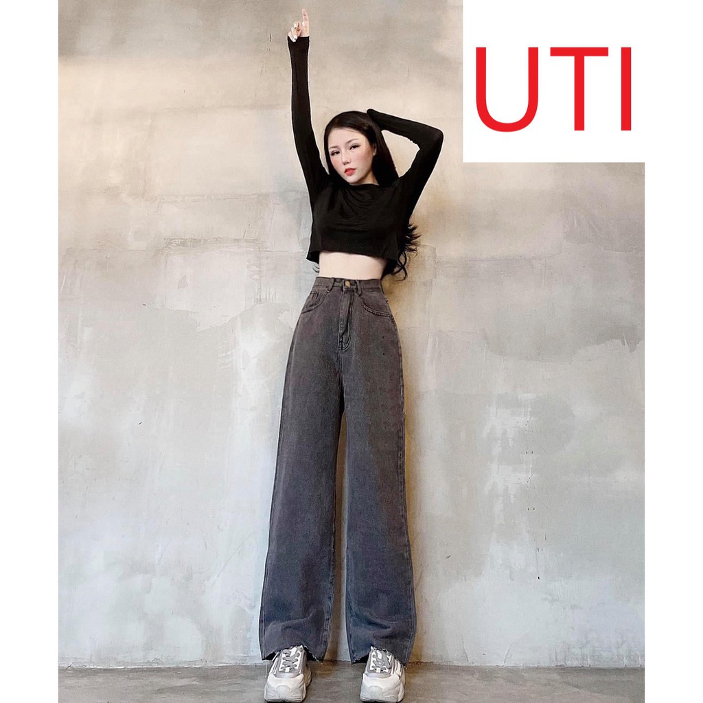 [ TD043 ] QUẦN JEAN ỐNG RỘNG NỮ LƯNG CAO LAI TUA FORM DÀI RỘNG SIÊU THỜI TRANG CỰC XỊN SÒ CAO CẤP UTI ĐỦ SIZE S, M, L