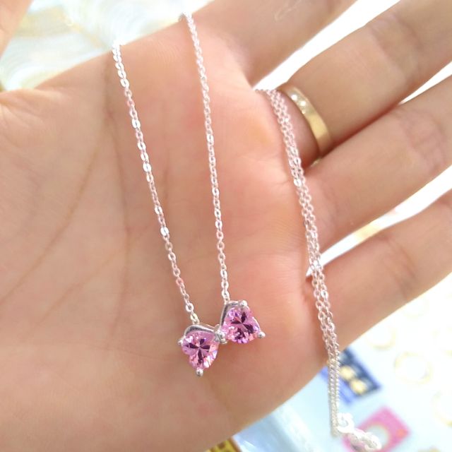 Dây chuyền liền mặt nơ nhỏ bạc ta _ Van jw