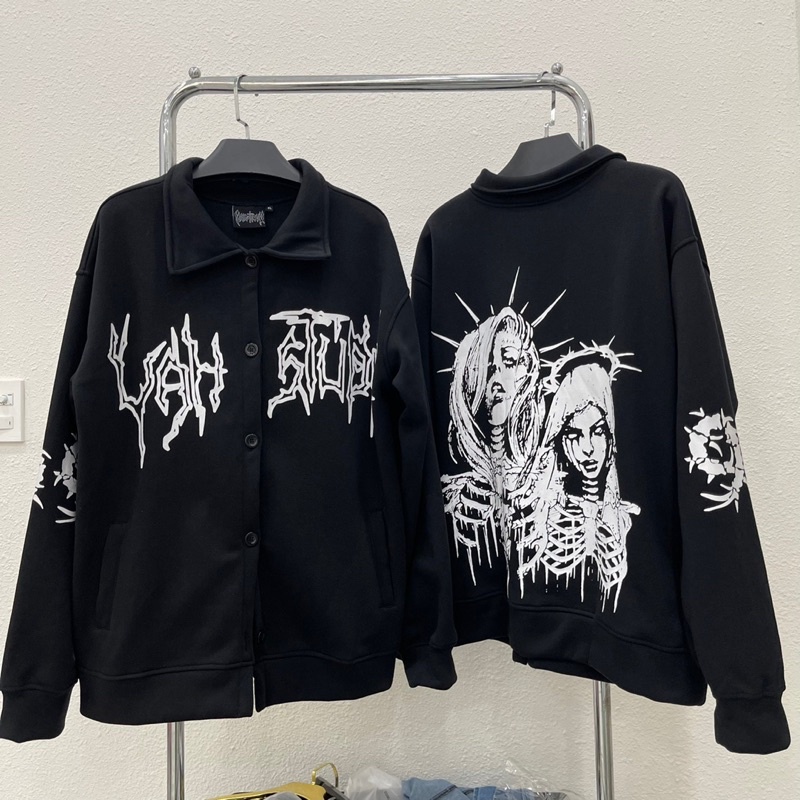 Áo Khoác Nỉ Cadigan VAD STUDIO QUEEN DEVIL Chất Nỉ Ngoại Full Tag Vải Unisex Nam Nữ Cao Cấp - DIONS STORE