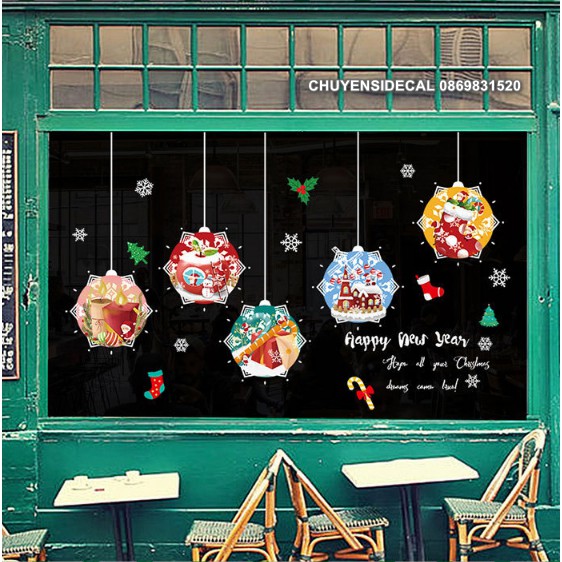 Decal trang trí tường Noel - Rèm Châu Họa Tiết Mới