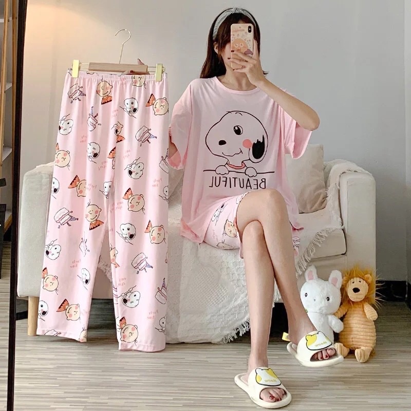 Set Đồ Mặc Nhà 3 Món Nhiều Hình Dễ Thương Chất Cotton Cực Mát FREESHIP50K beechanstore