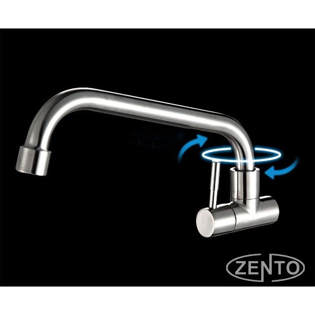 Vòi rửa bát đơn gắn tường inox304 Zento SUS4634