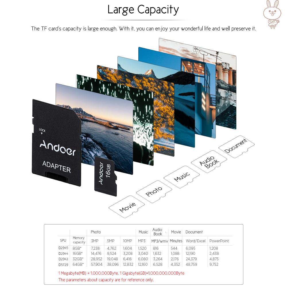 Thẻ Nhớ Tf Andoer 16gb + Bộ Chuyển Đổi Thẻ Tf Cho Camera / Điện Thoại / Máy Tính | BigBuy360 - bigbuy360.vn