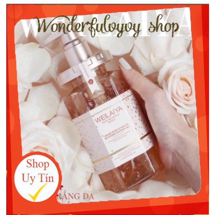 (CHÍNH HÃNG) - Sữa Tắm Nước Hoa Weilaiya  450ml( tặng 1 bình detox  có kèm túi vải + 2 miếng mặt nạ)