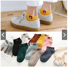 Set 10 đôi TẤT GẤU CỔ NGẮN NHIỀU MÀU SO CUTE