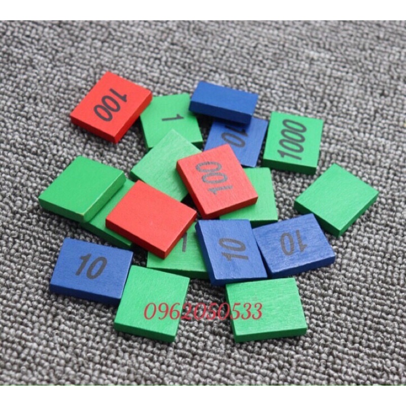 Bộ tem số montessori, giáo cụ montessori