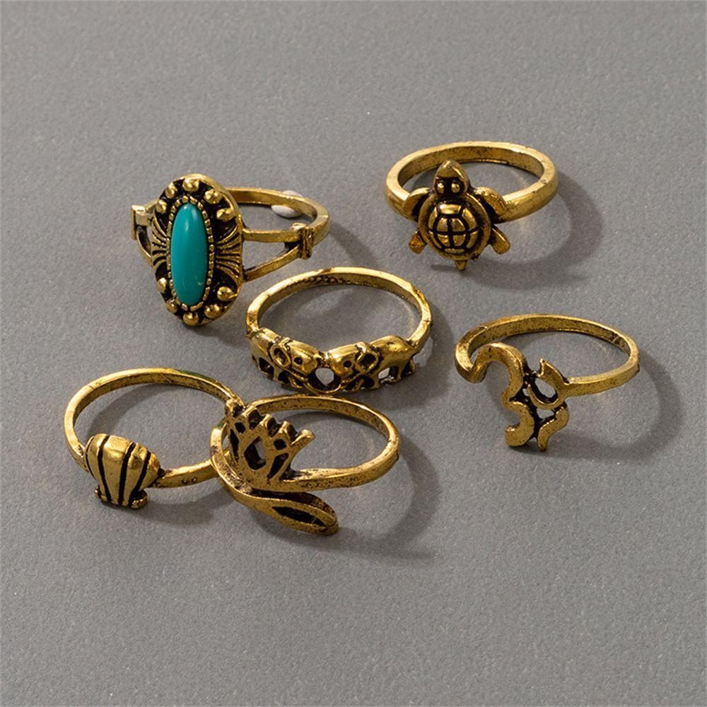 Set 4 Nhẫn Hình Rắn Phong Cách Boho Gothic Cổ Điển Dành Cho Nữ