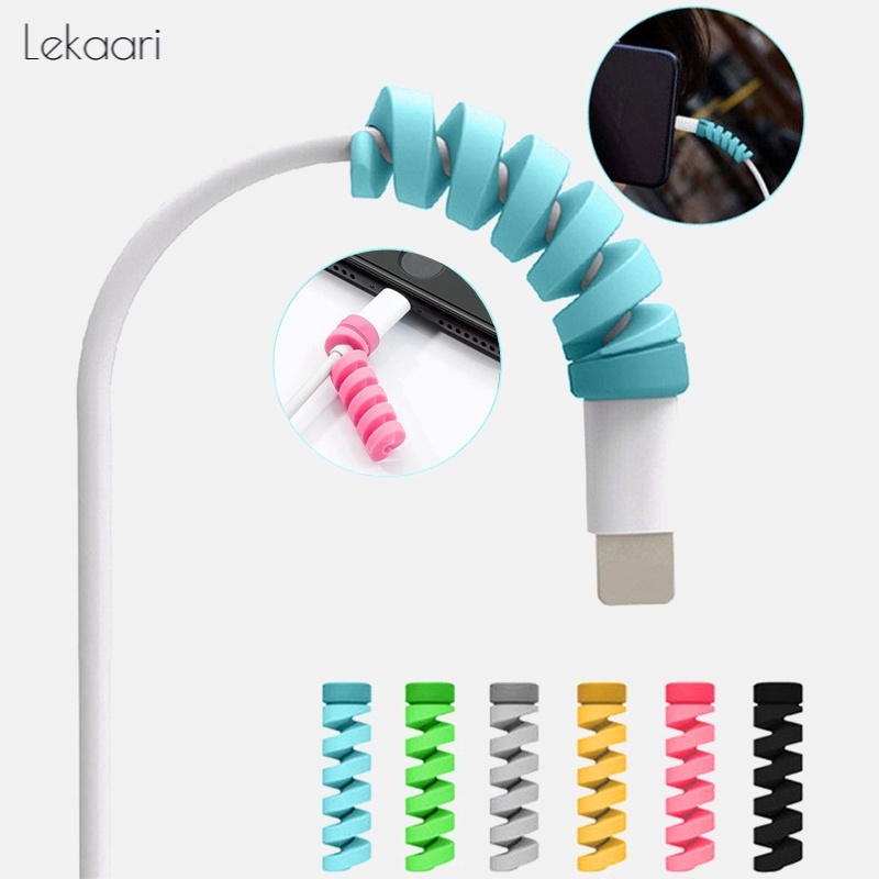 Lekaari Set 1 dây silicon quấn bảo vệ đầu dây cáp chống đứt tiện lợi thumbnail