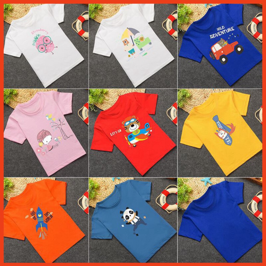 Áo Phông Trẻ Em In Hình Vui Nhộn Chất Cotton Hàng Quảng Châu ( A02)