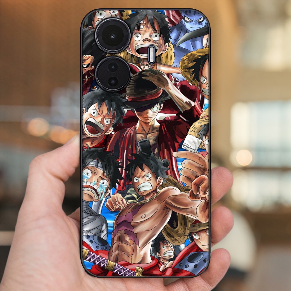 Ốp lưng Vivo S15e viền đen in hình Luffy One Piece