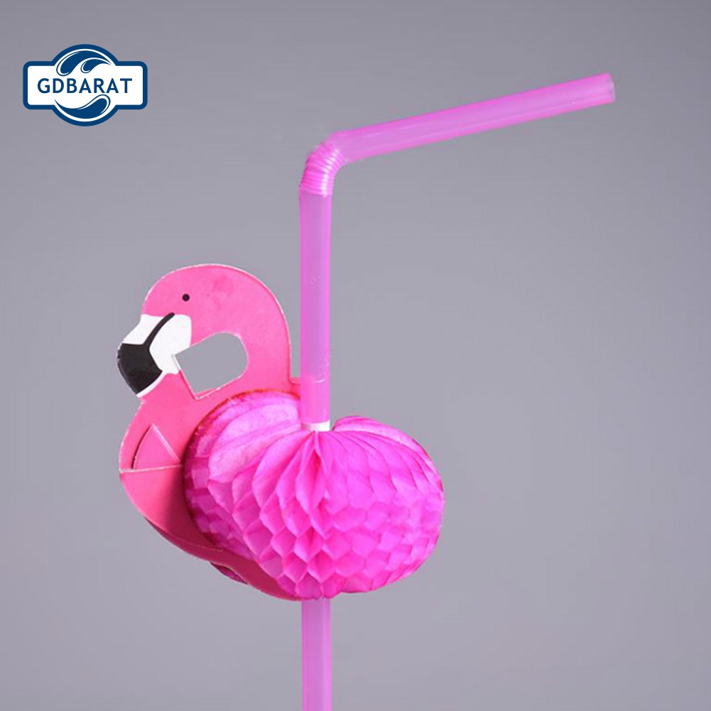 Bộ 50 Ống Hút Uống Cocktail Hình Chim Hồng Hạc