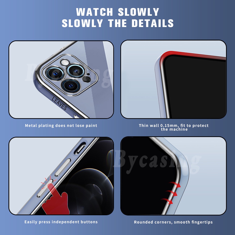 Ốp Điện Thoại Mạ Điện Hình Lá Phong Cho iPhone 6 6S 6Plus 6S Plus iPhone13 iPhone12 iPhone11 Xr Xs Max 7 8Plus SE 2020 R&amp;X