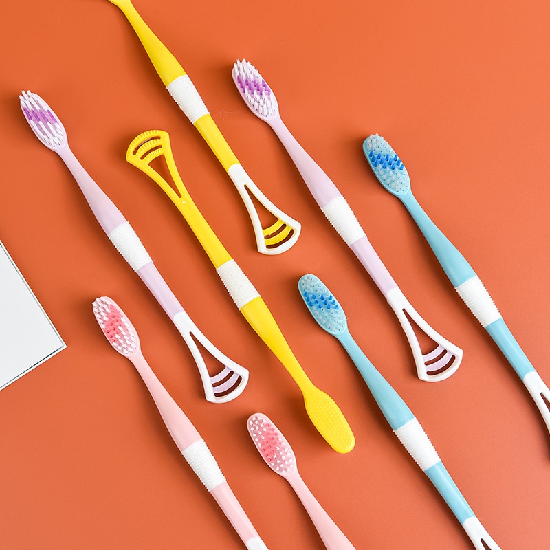 (Bán Buôn Sỉ) Set 8 bàn chải đánh răng và vệ sinh đầu lưỡi bằng silicon cao cấp