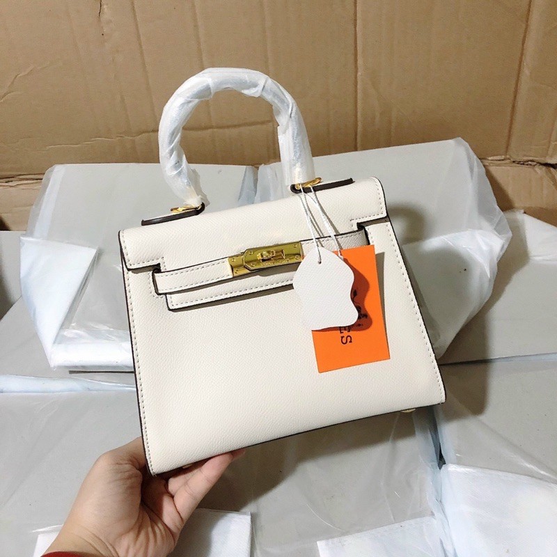 Túi quai xách da sần size 21 dáng cao