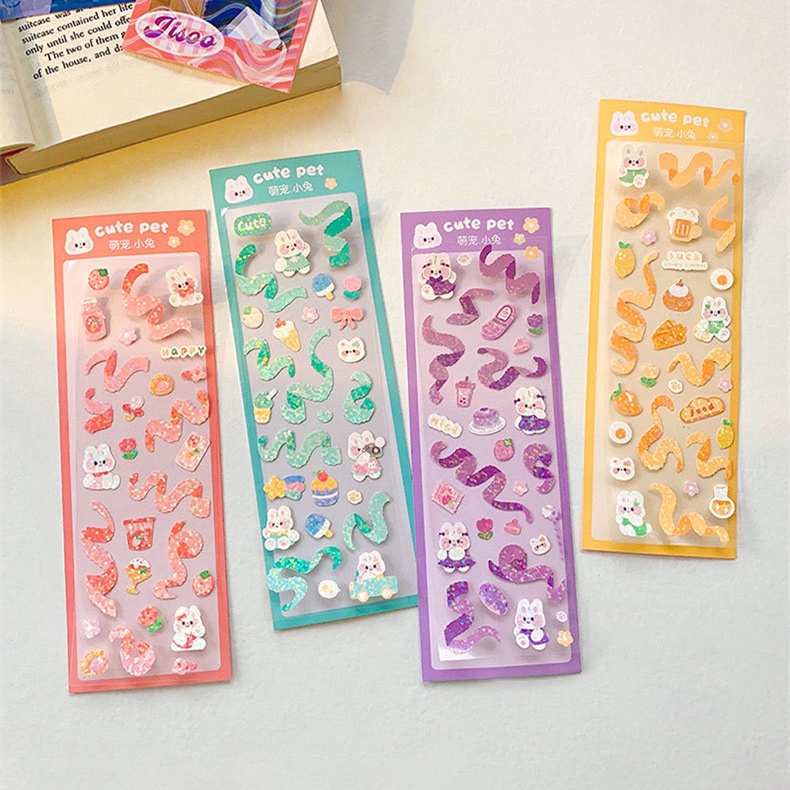 Flowertree 1 Bộ Sticker Dán Trang Trí Scrapbook Hình Thỏ