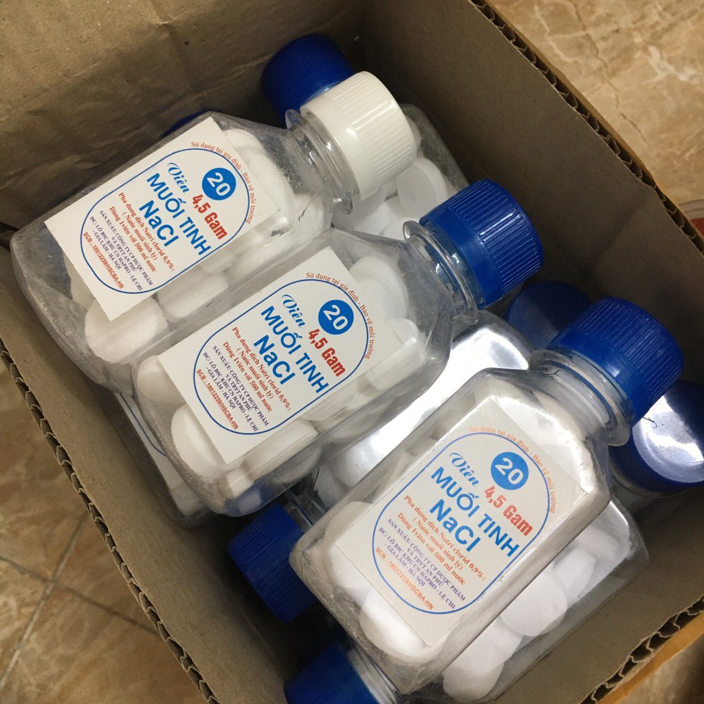 Viên muối tinh Nacl pha súc miệng (lọ nhỏ 20 viên)