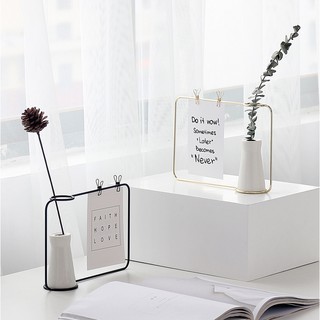 [ NHẬP NGUYMD5 GIẢM 5k Đơn tối thiểu 120k ]  Khung ảnh để bàn sắt rèm kèm bình gốm phong cách bắc Âu cực xinh