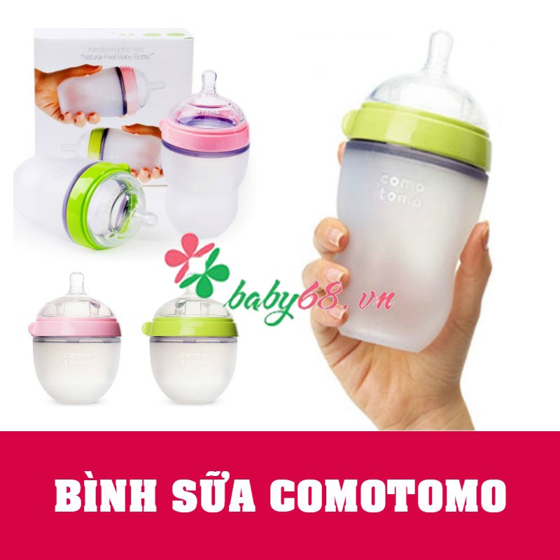 Bình sữa silicon siêu mềm Comotomo 150ml và 250ml