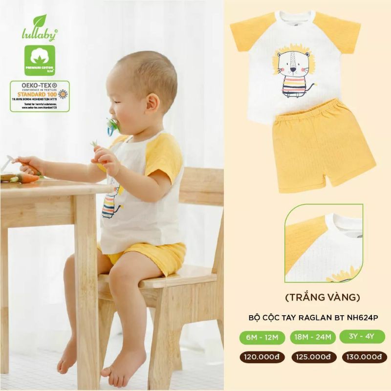 [Lullaby] Bộ cộc tay raglan phối tay màu