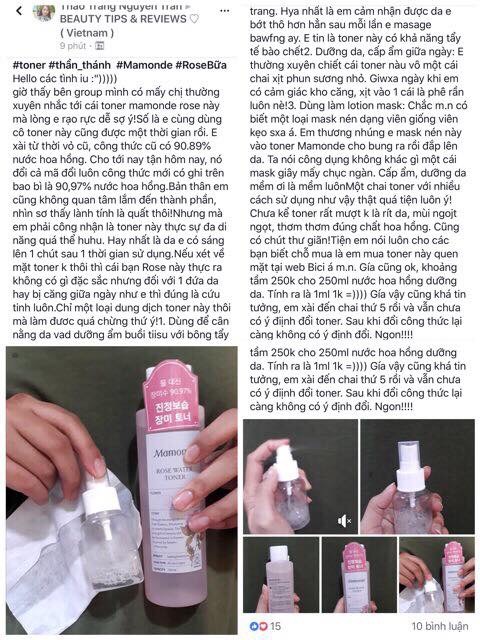 (4 loại) Nước Hoa Hồng Mamonde Toner | BigBuy360 - bigbuy360.vn