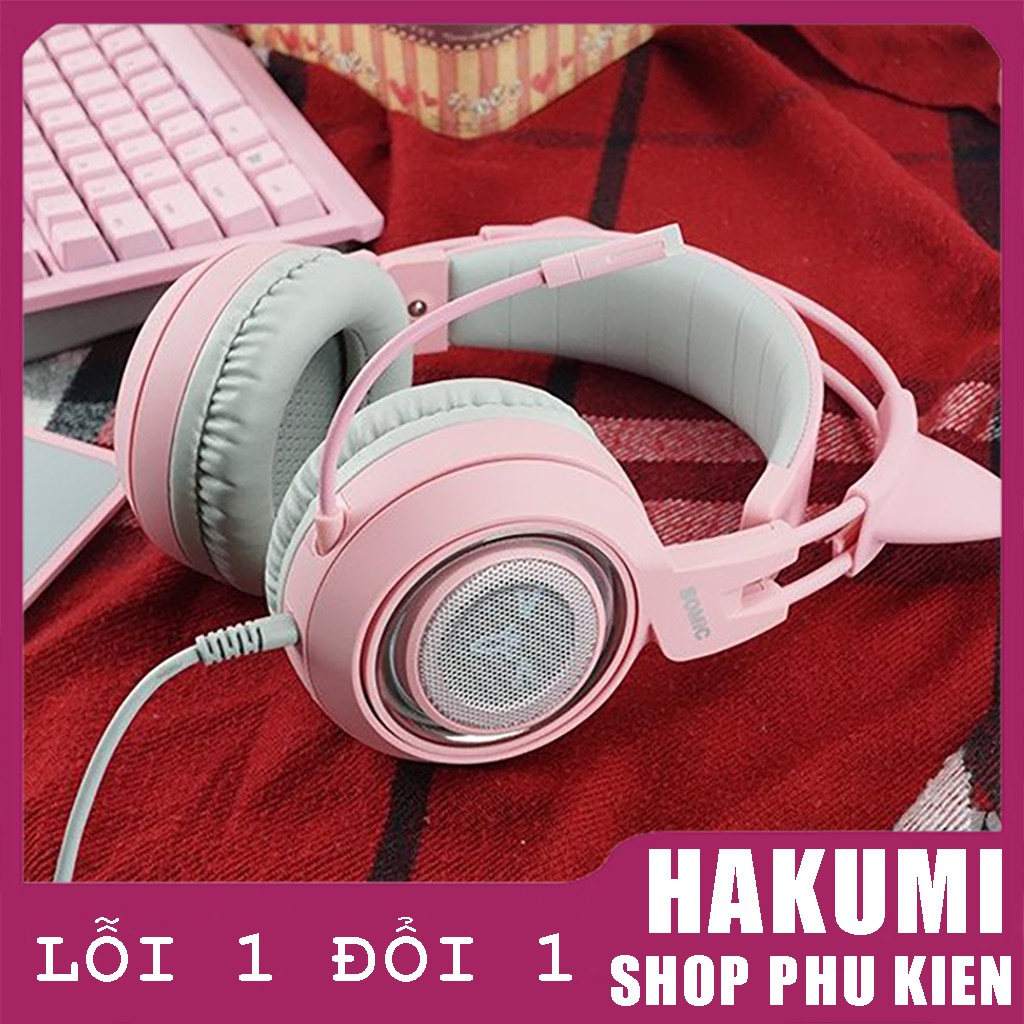 Tai Nghe Mèo Gaming G951s Pink JACK 3.5mm 7.1 SOUND - Tai nghe chụp tai dành cho nữ streamer - Somic G951S Pink 7.1