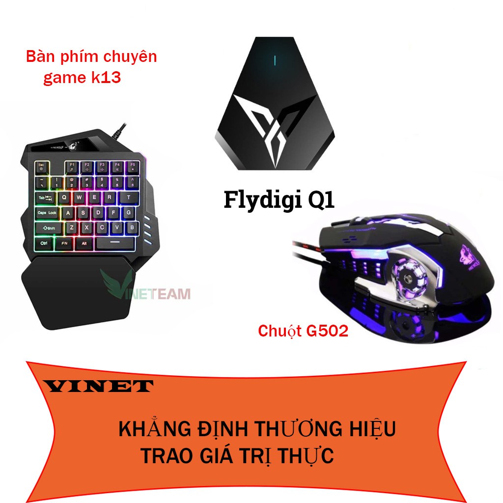 Bộ chuyển đổi game Flydigi Q1 chơi game PUBG, ROS, Free Fire và các game FPS khác, không sợ band acc -dc3462