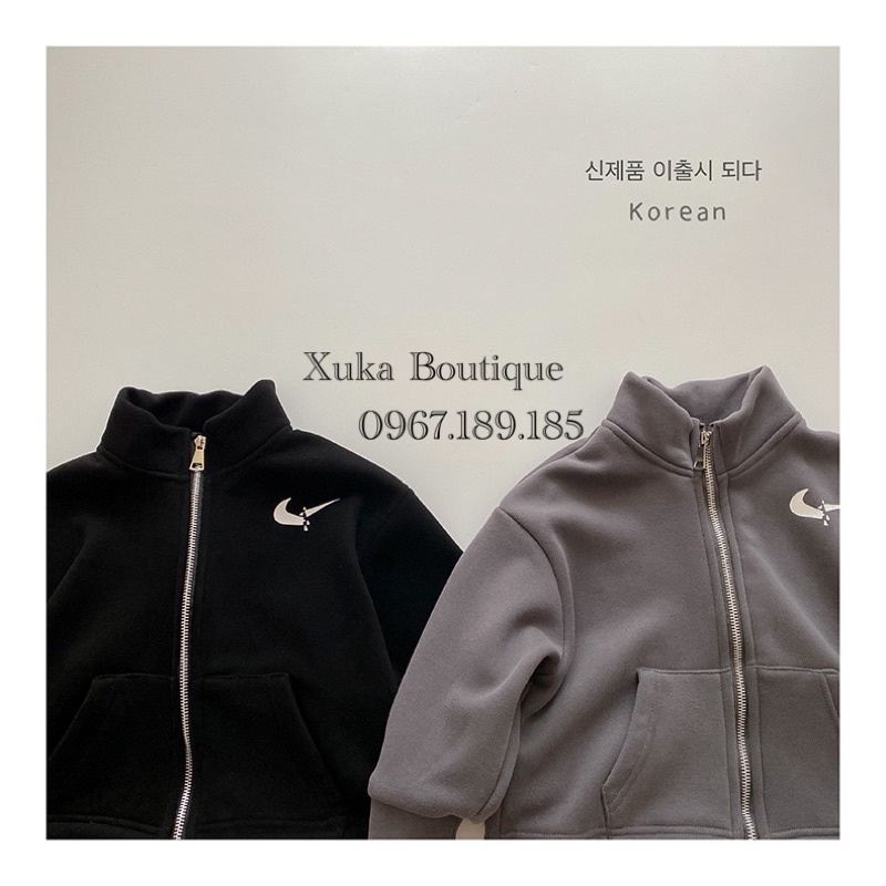 Áo Khoác Nỉ Cao Cấp Cho Bé - Lót Lông Siêu Ấm Style Hàn Quốc