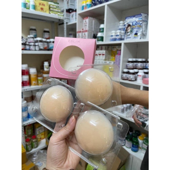 Miếng dán ngực nhiệt tự thân EBLIN, siêu bám dính, tái sử dung- hộp 3 cặp