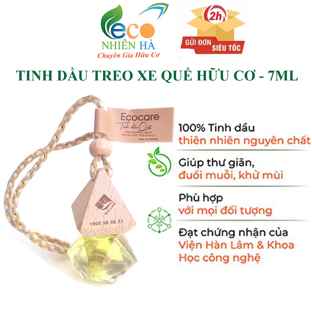 Tinh dầu ECOCARE 7ml quế, tinh dầu thơm phòng, treo xe giúp khử mùi, đuổi côn trùng