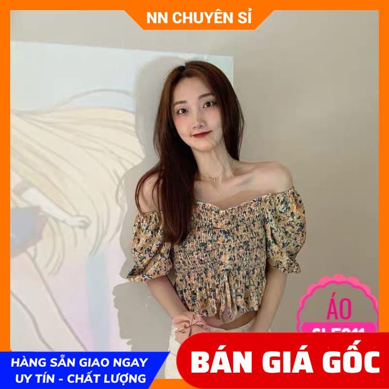 ⚡ ẢNH THẬT ⚡ HÀNG ĐẸP ⚡ SLE211 ⚡ ÁO NHÚNG HOA - ÁO NHÚNG HOA RÚT EO - CROPTOP HOA NHÍ - ÁO VOAN KIỂU