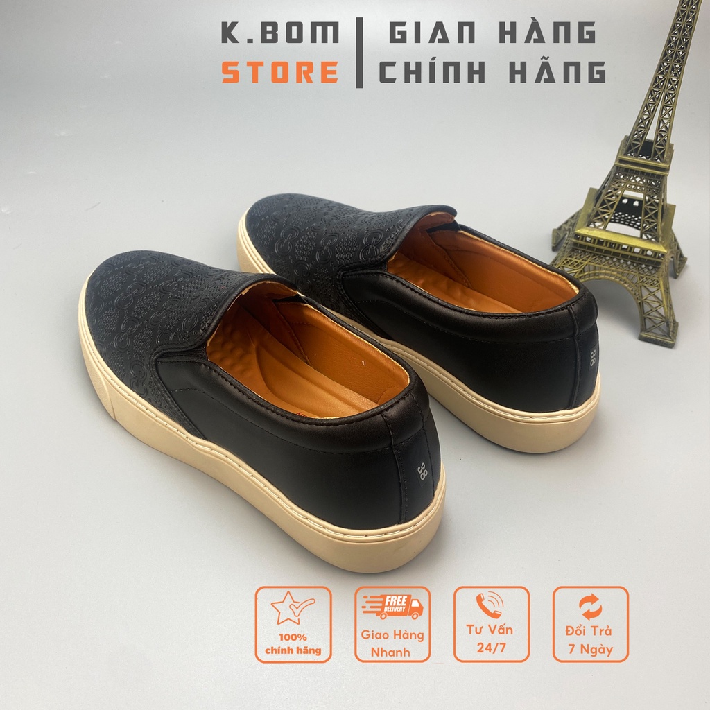 Giày Lười Nam Slipon  GC- Giày Nam Đẹp In hoạ tiết