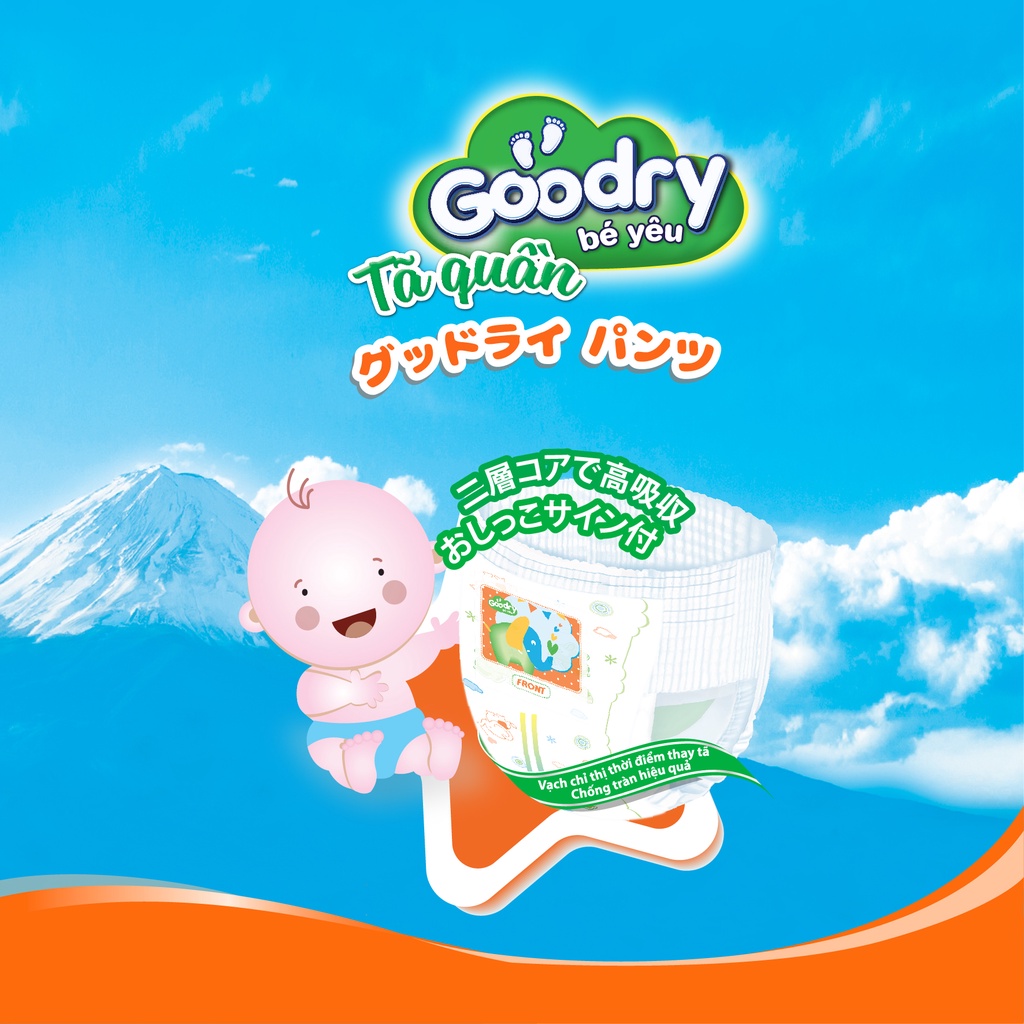 Tã bỉm quần goodry gói Jumbo size M42 / L38 /XL34 /XXL30 chuẩn nhật