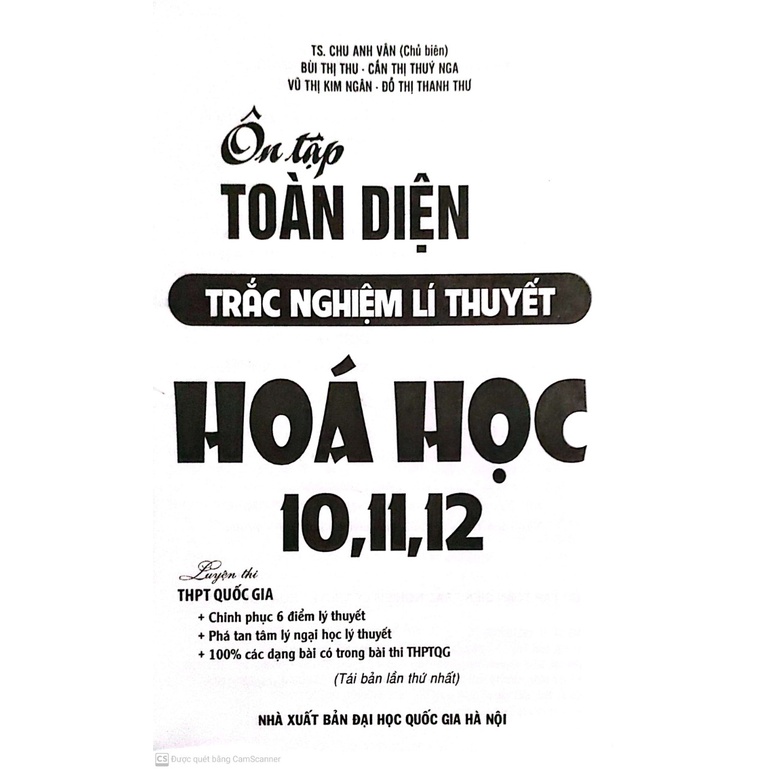 Sách - Ôn tập toàn diện trắc nghiệm lý thuyết Hóa Học 10-11-12