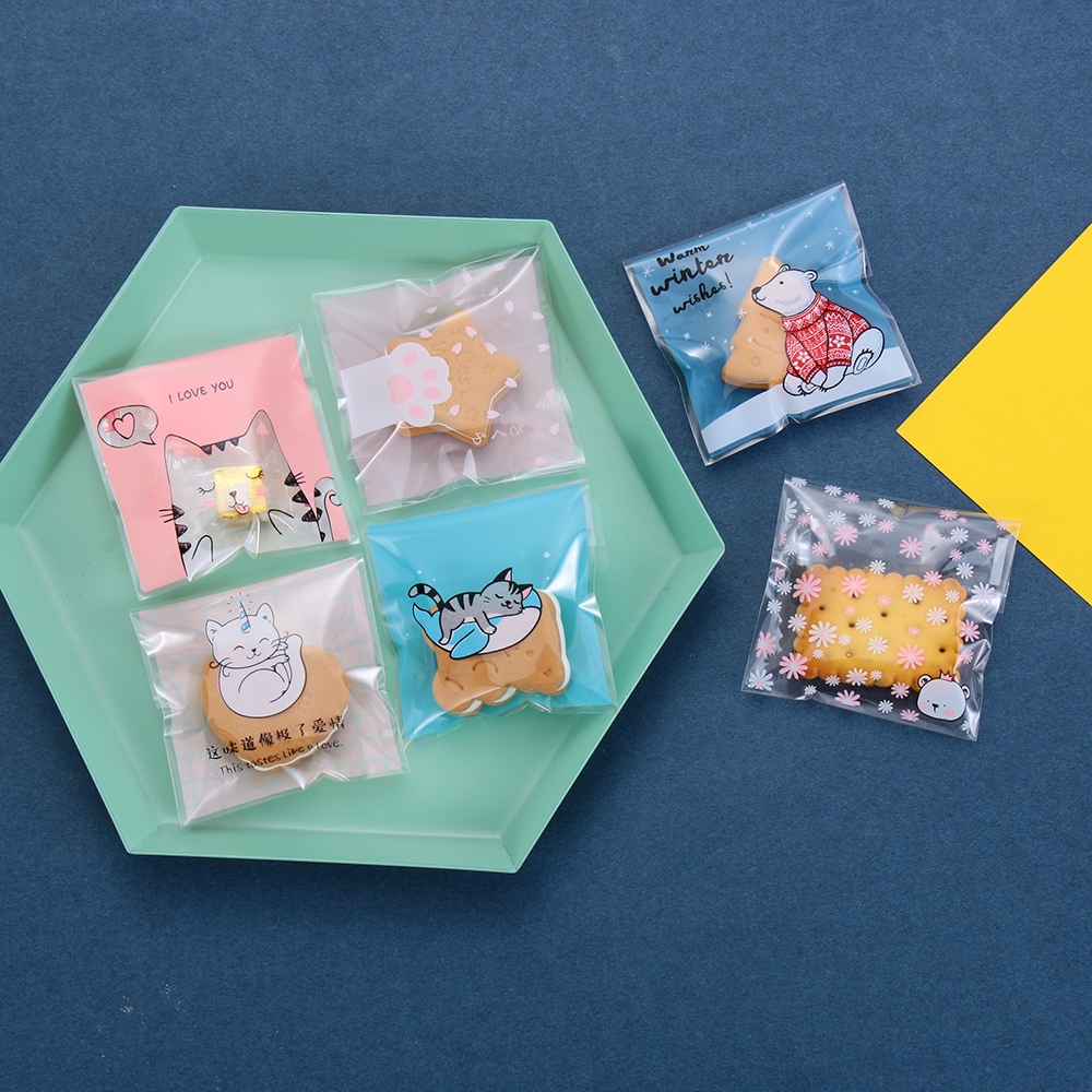 Set 95 túi bóng đựng bánh kẹo in hình hoạt hình đáng yêu