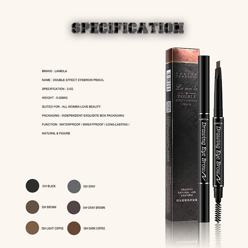 [Hàng mới về] Chì Kẻ Lông Mày Lameila Hai Đầu Xoay Chống Thấm Nước | BigBuy360 - bigbuy360.vn