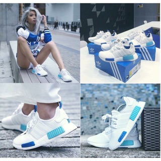Giày NMD trắng xanh