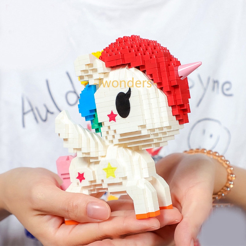 Nano Khối Tokidoki Unicorno Kỳ Lân Dễ Thương Valentino Hanako Stellina Rudy Kinoko Gạch Micro Bé Gái Tự Làm Đồ Chơi Quà Tặng Kids education toys