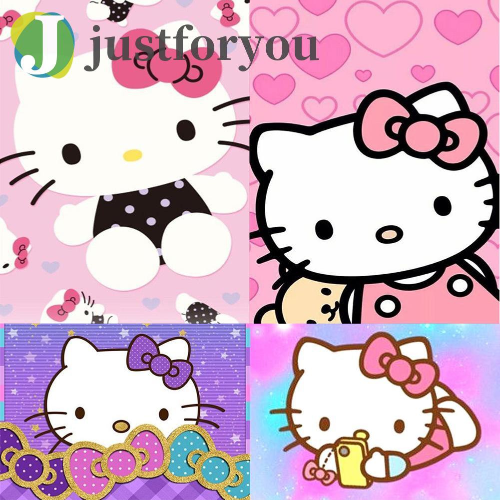 Bộ tranh đính đá 5D DIY hình Hello Kitty đáng yêu