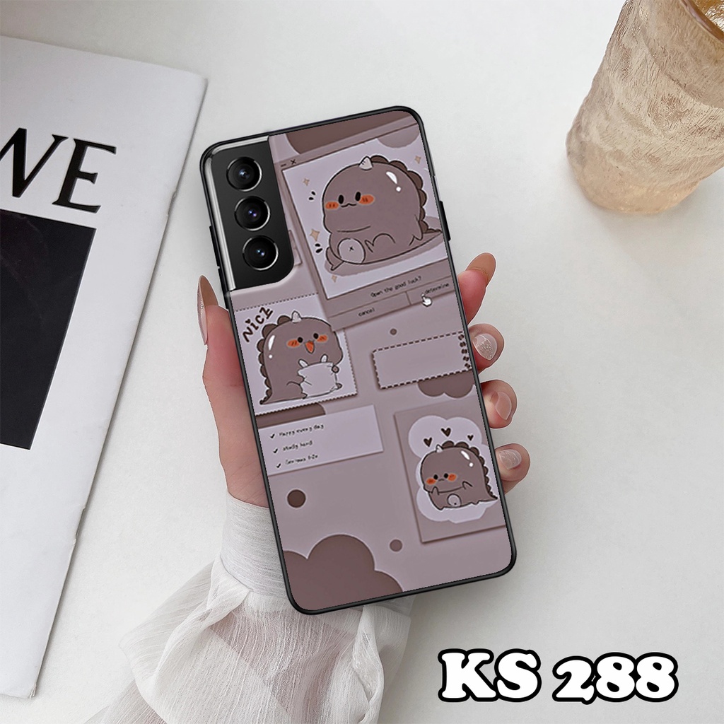 Ốp lưng Samsung S21 - S21 Plus - S21 Ultra - S21 FE - Ốp Samsung in hình khủng long DinoCute - Lưng nhám viền TPU