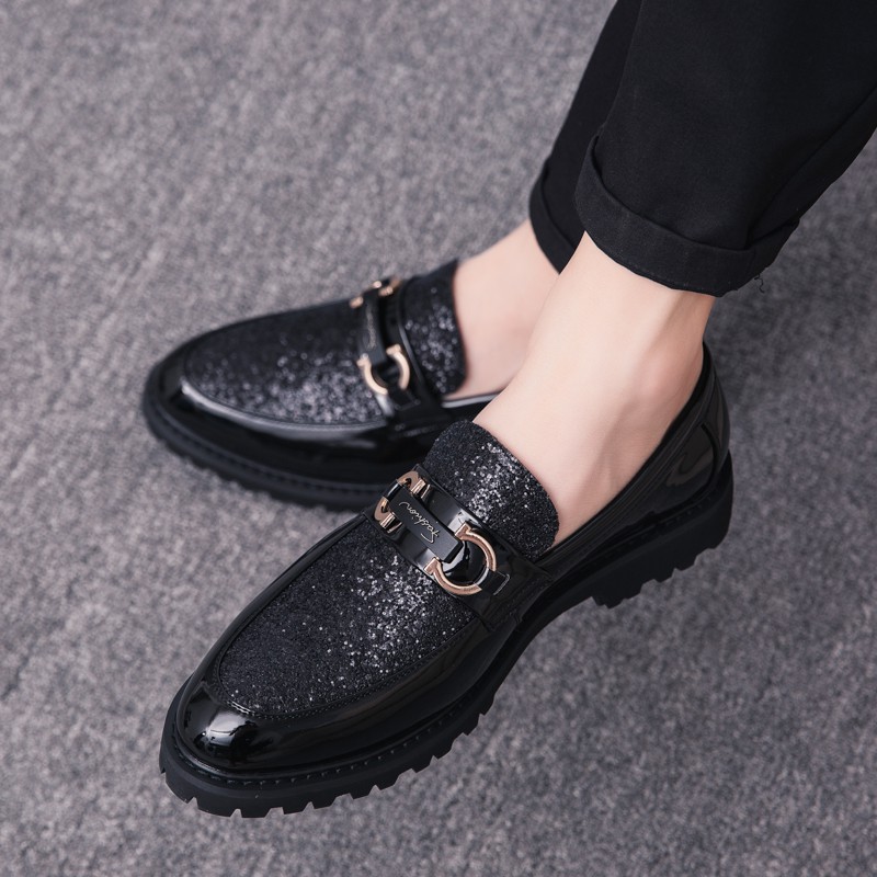 Elegant imitation diamond loafers for men